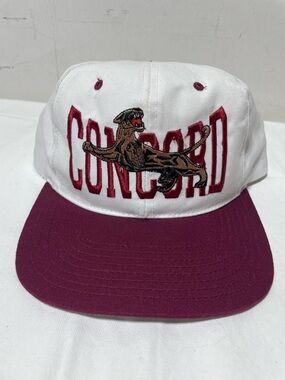 Concord Mountain Lions Snapback Hat Headmaster White Red Mascot Cap OSFA
